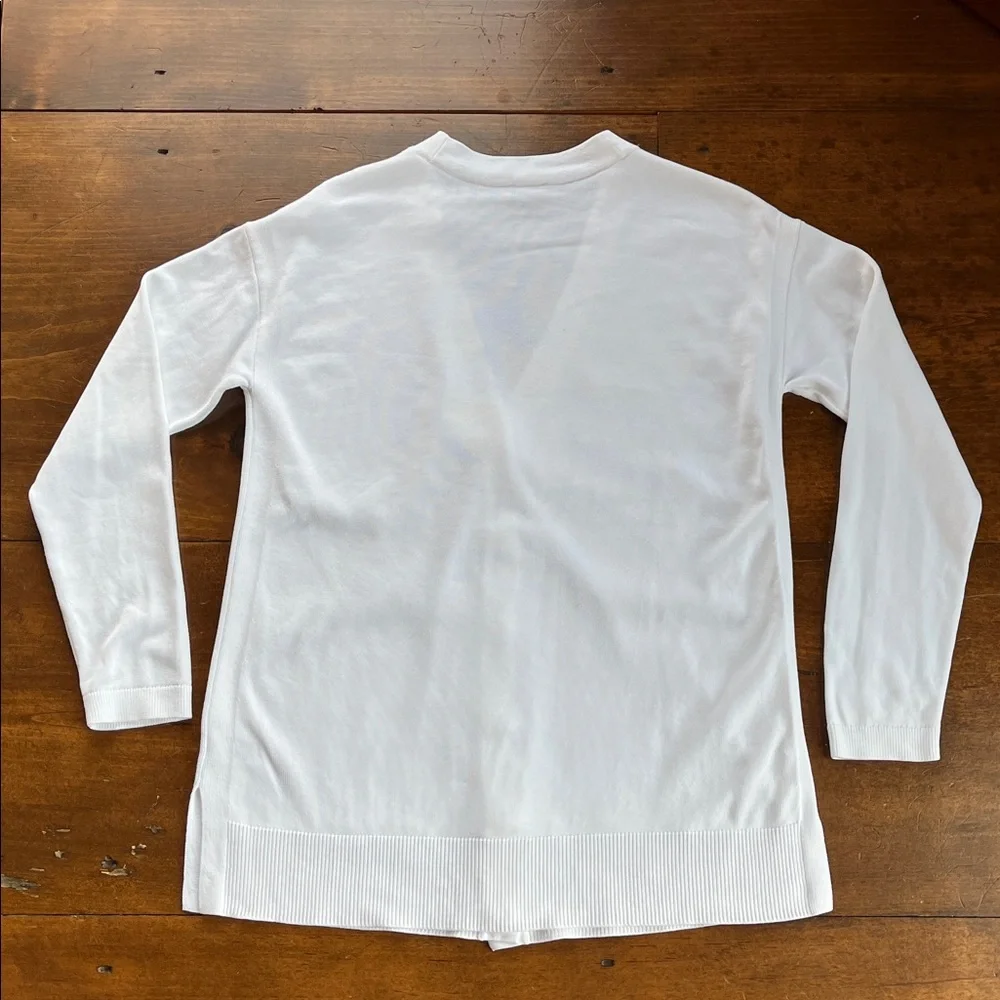 Talbots White Button Down Cardigan Sz S